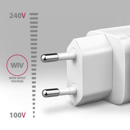 AXAGON ACU-DPQ65W, GaN nabíjačka do siete 65W, 3x port (USB-A + dual USB-C), PD3.0/QC4+/PPS/Apple