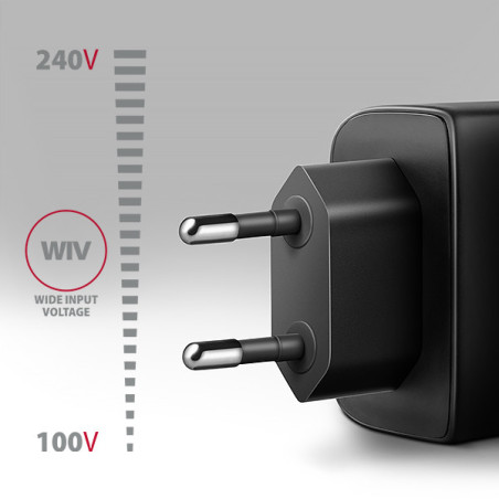 AXAGON ACU-PQ45 GaN nabíjačka do siete 45W, 2x port (USB-A + USB-C), PD3.0/PPS/QC4+/SFC 2.0/AFC/Apple