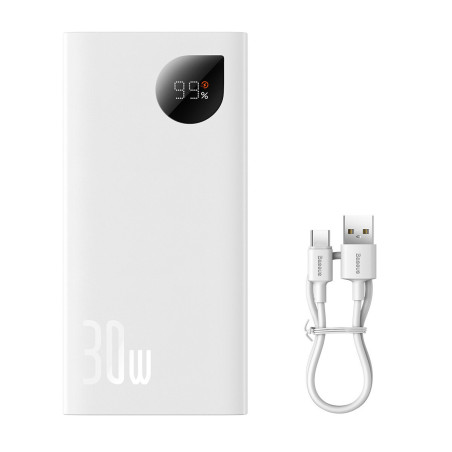 Baseus Adaman2 powerbanka 10000 mAh 30W 2xUSB/USB-C biela