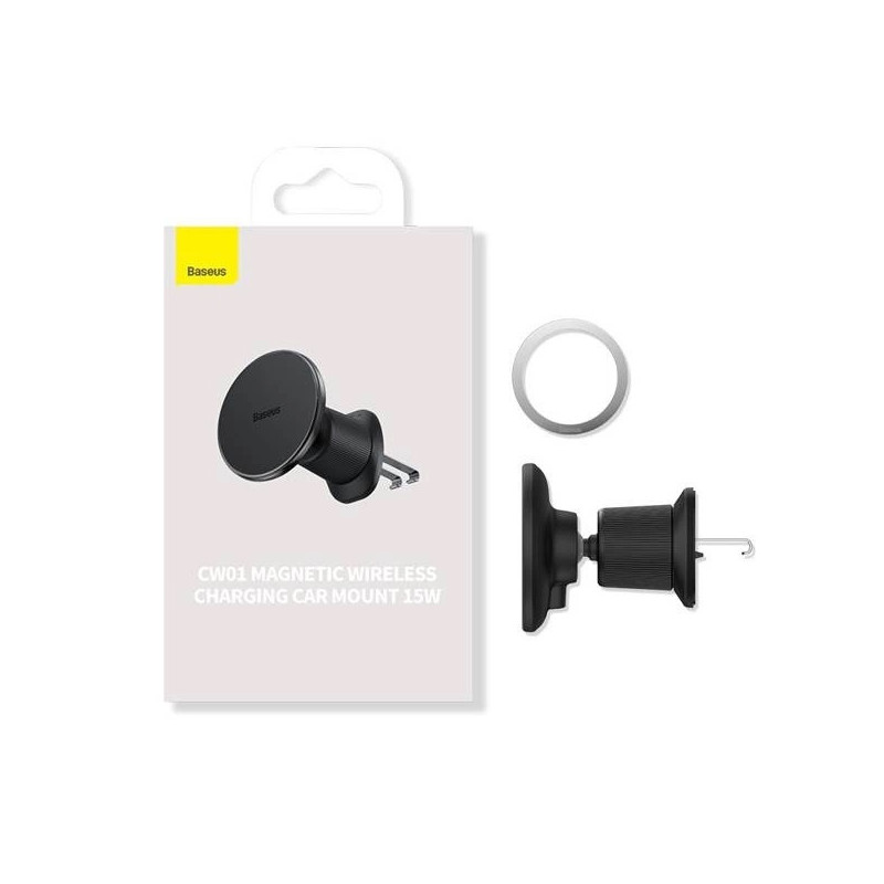 Baseus Magnetický držiak do ventilačnej mriežky s nabíjačkou USB-C 15W+25W čierny
