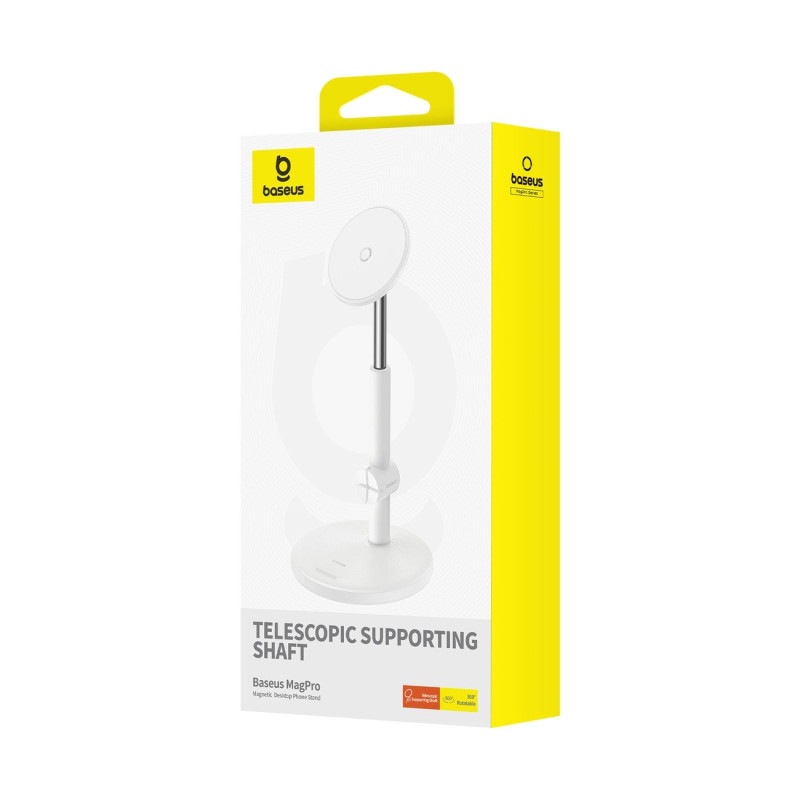 Baseus Otočný držiak MagPro Desktop Phone Stand biely