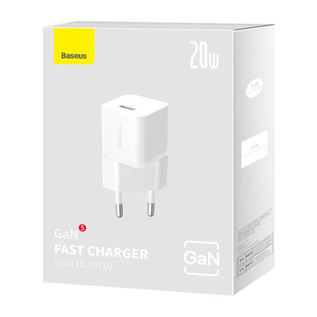 Baseus Rýchlonabíjačka do siete GaN5 Mini 20W EU biela
