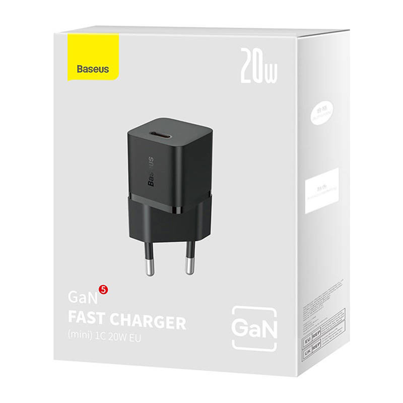 Baseus Rýchlonabíjačka do siete GaN5 Mini 20W EU čierna