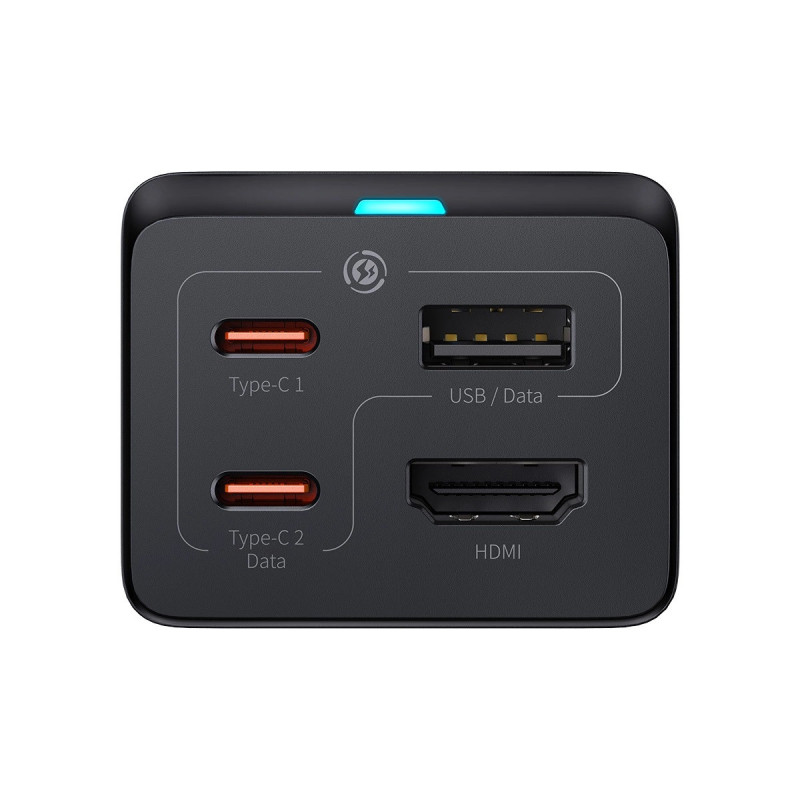 Baseus Nabíjačka do siete GaN5 Pro 2x USB-C/USB-A/HDMI 67W kábel 1.5m/USB-C kábel 1m čierna