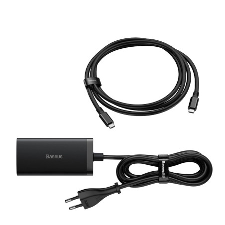 Baseus Nabíjačka do siete GaN5 Pro 2x USB-C/USB-A/HDMI 67W kábel 1.5m/USB-C kábel 1m čierna
