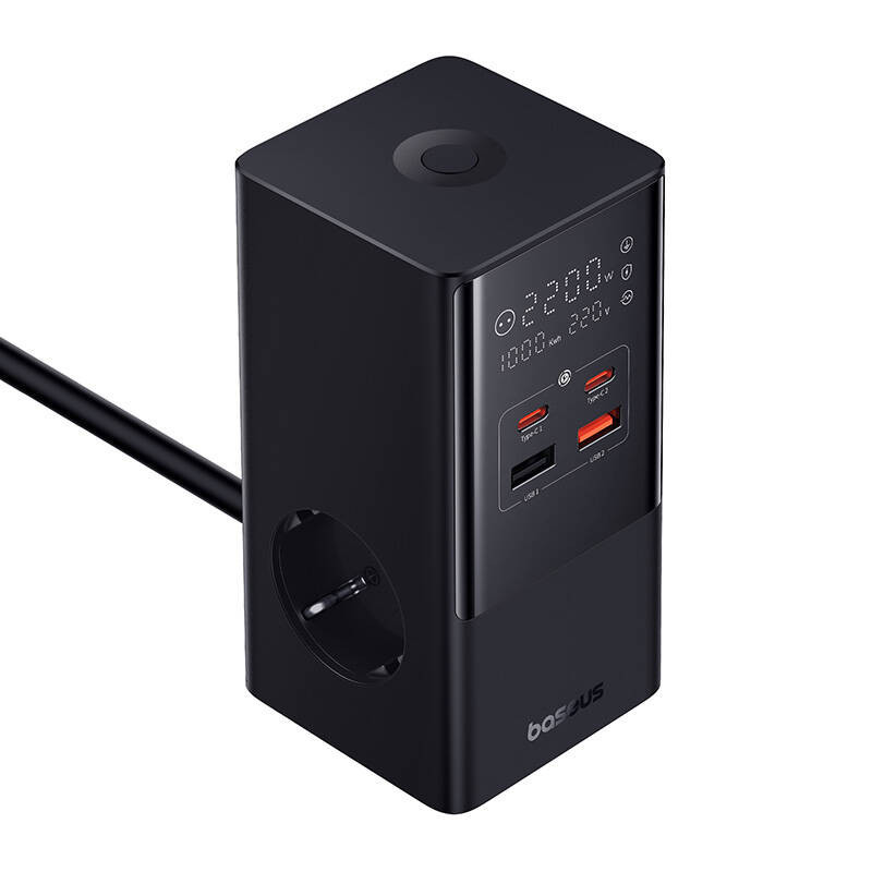 Nabíjacia stanica Baseus PowerCombo Tower 100W EU čierna