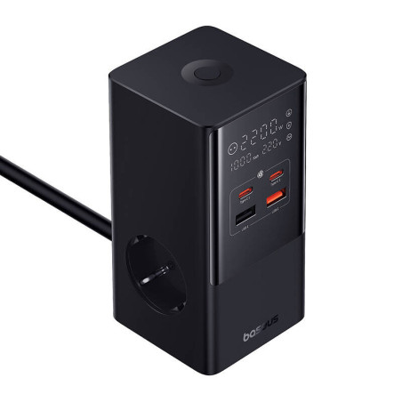 Nabíjacia stanica Baseus PowerCombo Tower 100W EU čierna