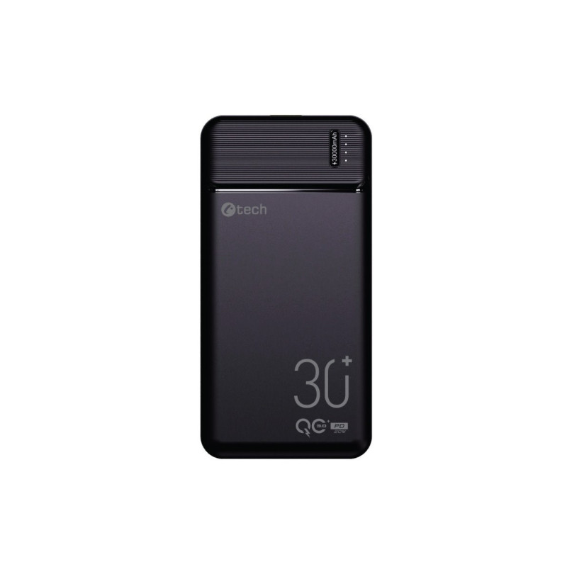Powerbanka C-tech 30000mAh, Li-Pol, 20W, USB-C/USB-A/micro USB