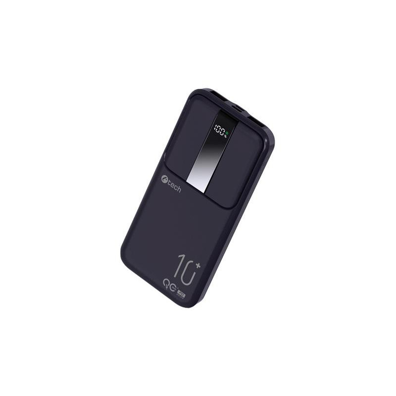 Powerbanka C-tech 10000mAh, Li-Pol, 22,5 W, USB-C/USB-A/micro USB