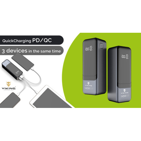 Viking PN-964PD 27000 mAh/Output:1xUSB-A,2xUSB-C/Input:2xUSB-C/ LED display