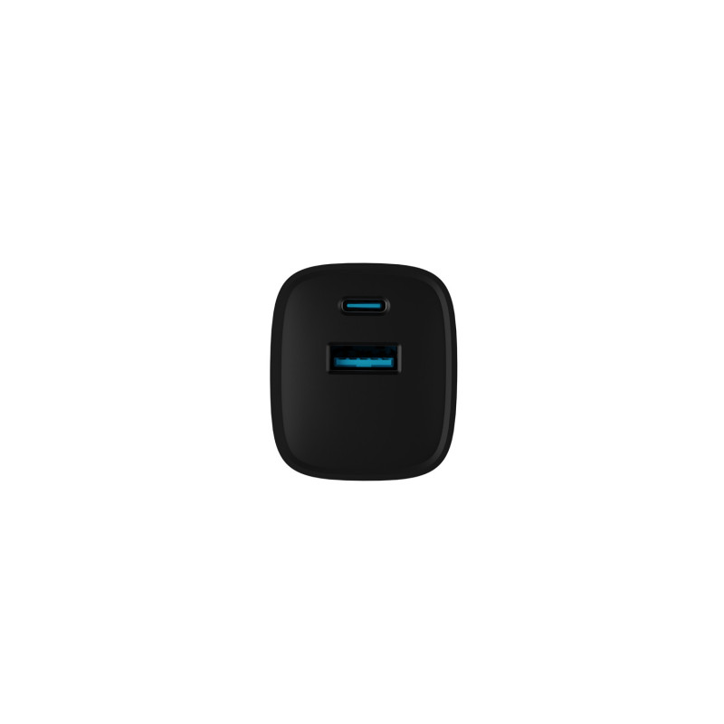 Univerzálna USB nabíjačka Natec RIBERA GaN 30 W, 1X USB-A, 1X USB-C, čierna