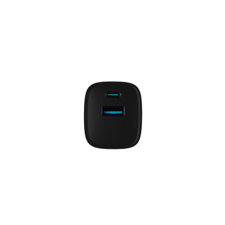 Univerzálna USB nabíjačka Natec RIBERA GaN 30 W, 1X USB-A, 1X USB-C, čierna