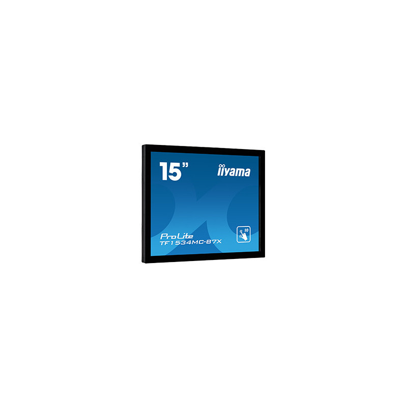 15" iiyama TF1534MC-B7X: TN, XGA, capacitive, 10P, 370cd/m2, VGA, DP, HDMI, IP65, čierny