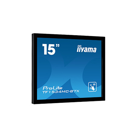15" iiyama TF1534MC-B7X: TN, XGA, capacitive, 10P, 370cd/m2, VGA, DP, HDMI, IP65, čierny