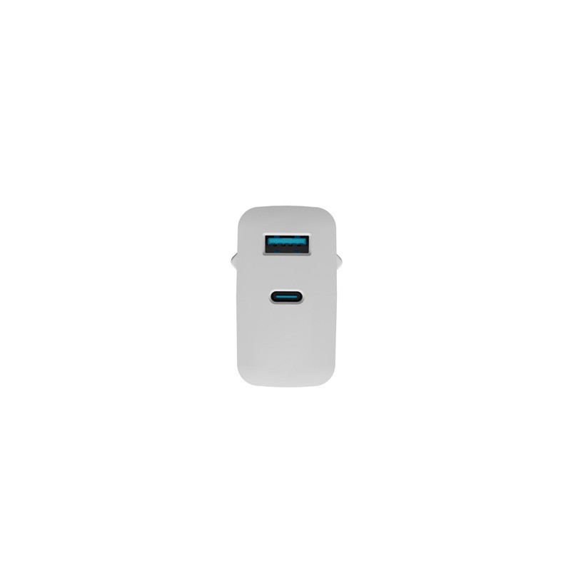 Univerzálna USB nabíjačka Natec RIBERA GaN 1X USB-A + 1X USB-C 65W, Biela