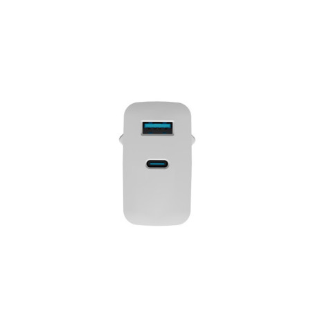 Univerzálna USB nabíjačka Natec RIBERA GaN 1X USB-A + 1X USB-C 65W, Biela