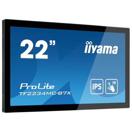 22" iiyama TF2234MC-B7X: IPS, FullHD, capacitive, 10P, 350cd/m2, VGA, DP, HDMI, IP65, čierny