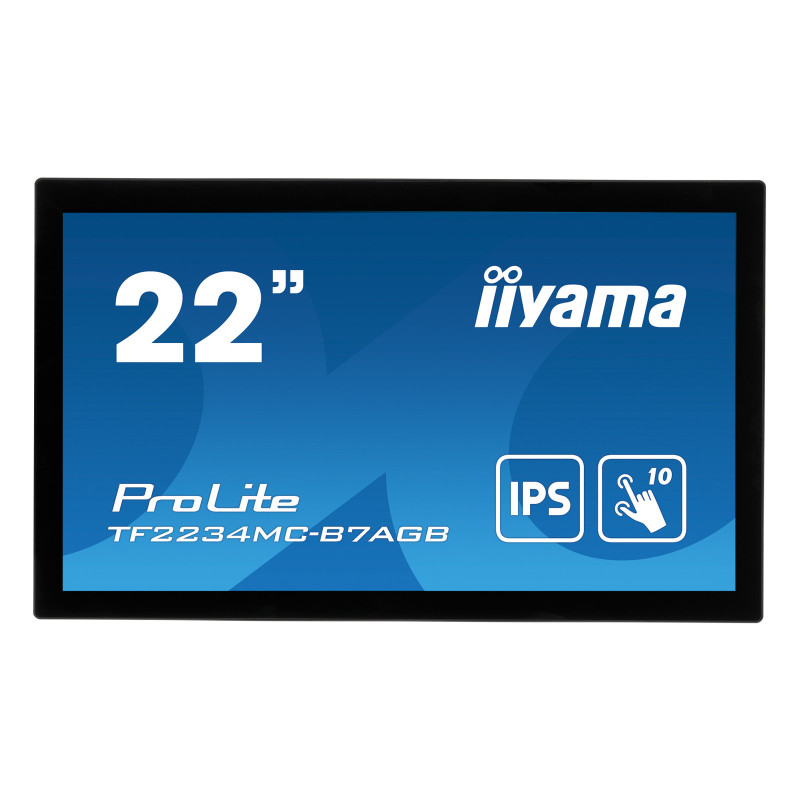 22" iiyama TF2234MC-B7AGB: IPS, FullHD, capacitive, 10P, 350cd/m2, VGA, HDMI, DP, IP65, čierny