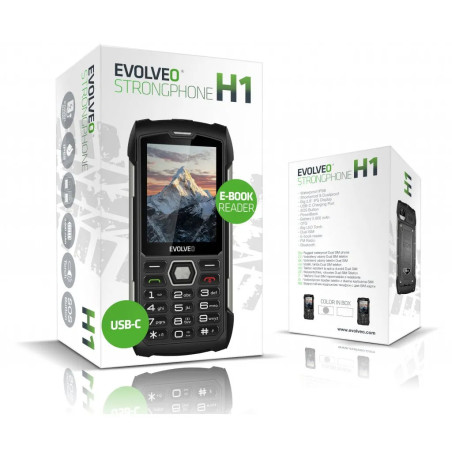EVOLVEO StrongPhone H1, vodotesný odolný Dual SIM telefón, čierna-šedá