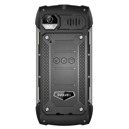 EVOLVEO StrongPhone H1, vodotesný odolný Dual SIM telefón, čierna-strieborná