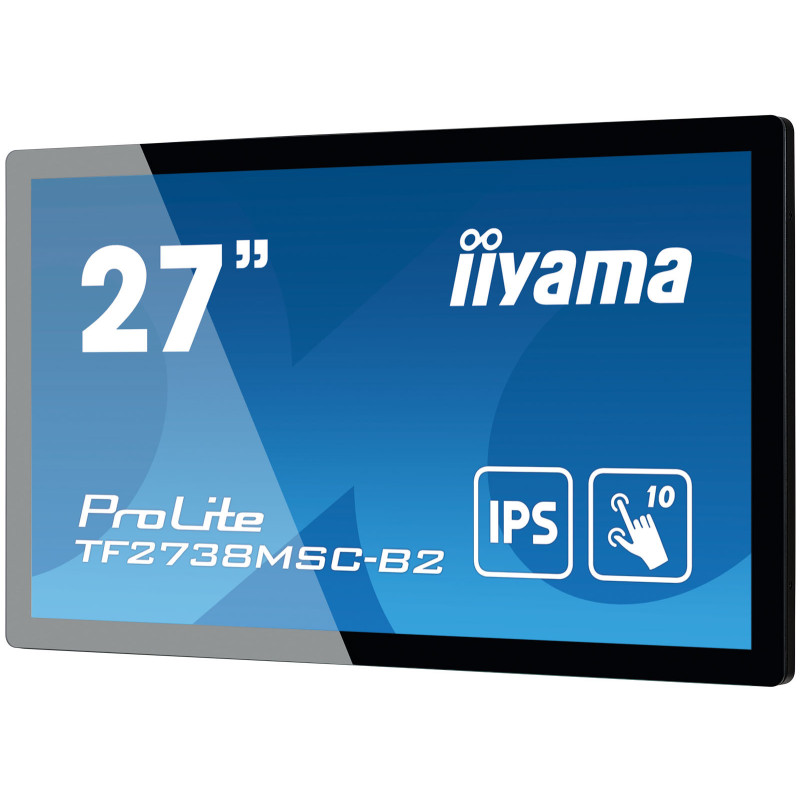 27" iiyama TF2738MSC-B2: IPS, FullHD, capacitive, 10P, 500cd/m2, DP, HDMI, DVI, 16/7, IP1X, čierny