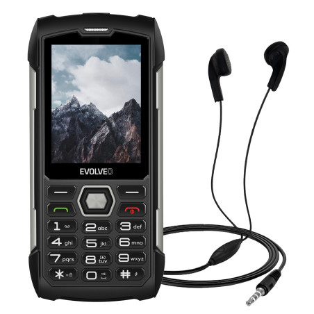 EVOLVEO StrongPhone H1, vodotesný odolný Dual SIM telefón, čierna-strieborná