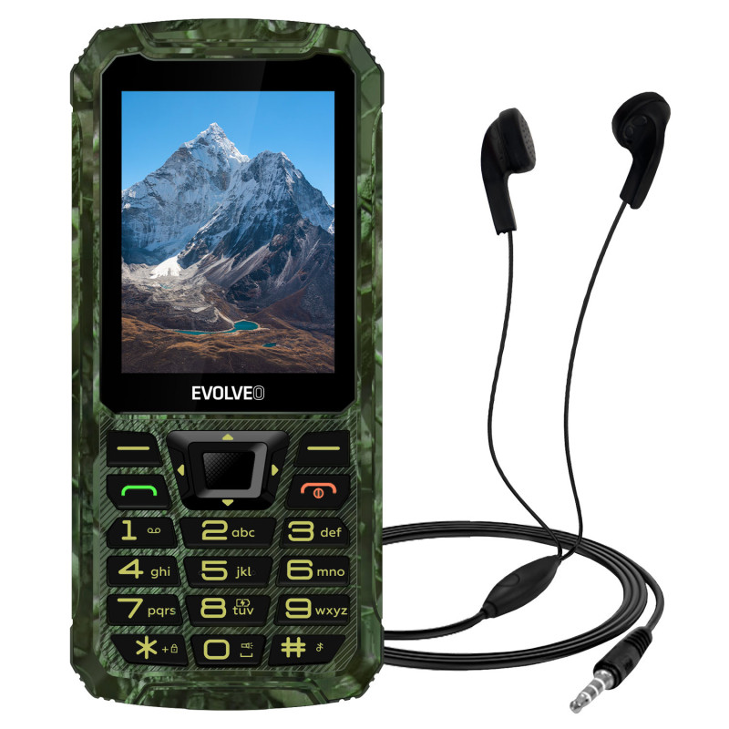 EVOLVEO StrongPhone Z6, vodotesný odolný Dual SIM telefón, lovecká kamufláž