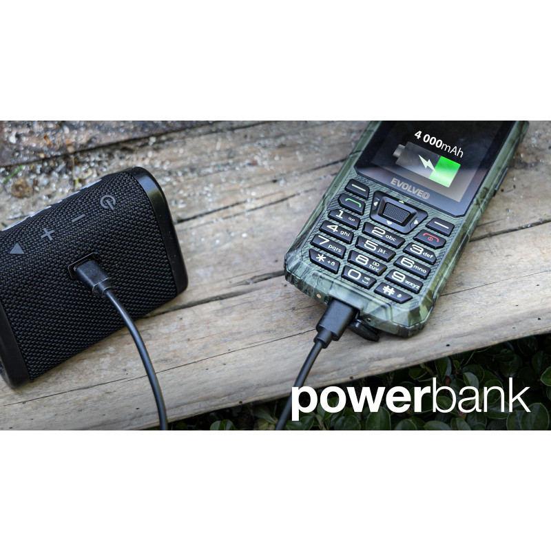 EVOLVEO StrongPhone Z6, vodotesný odolný Dual SIM telefón, lovecká kamufláž