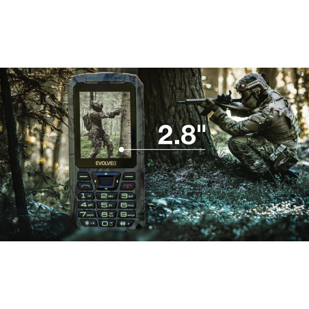EVOLVEO StrongPhone Z6, vodotesný odolný Dual SIM telefón, lovecká kamufláž