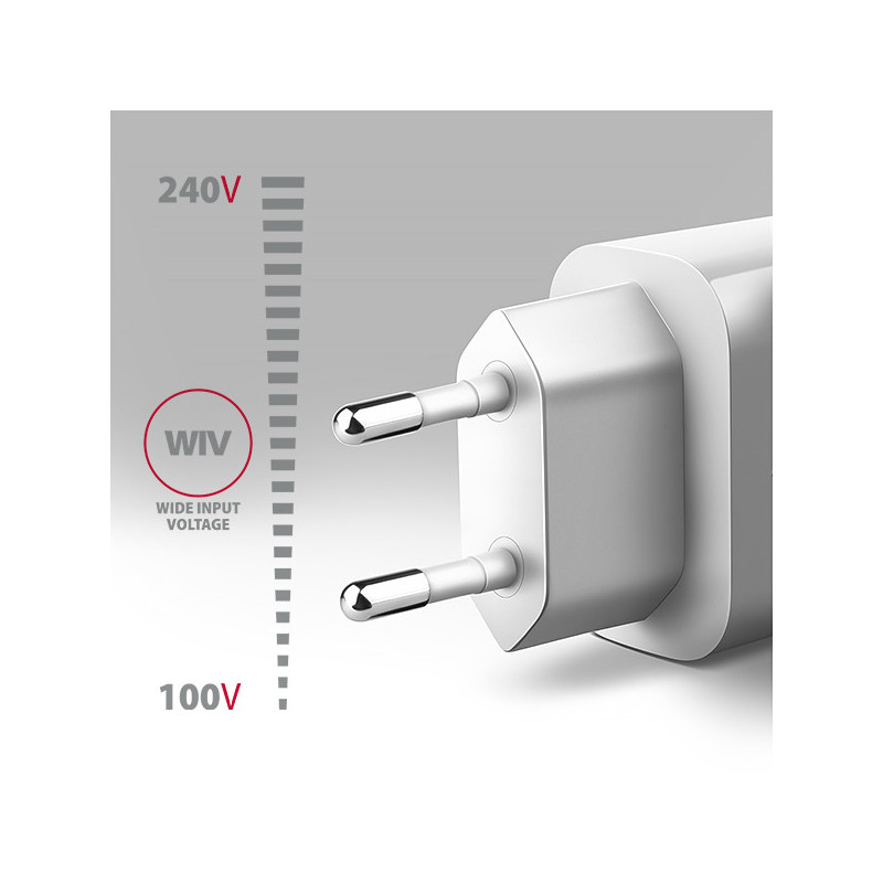 AXAGON ACU-QC18W, nabíjačka do siete 18W, 1x port USB-A, QC3.0/AFC/Apple, biela