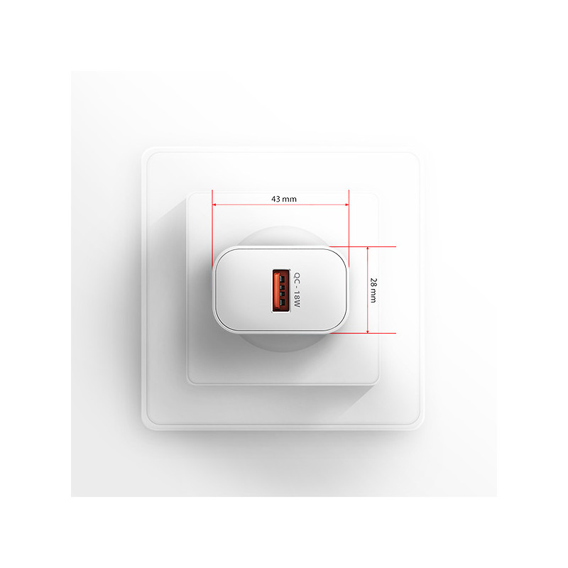 AXAGON ACU-QC18W, nabíjačka do siete 18W, 1x port USB-A, QC3.0/AFC/Apple, biela