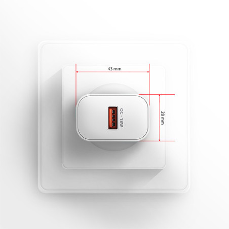 AXAGON ACU-QC18W, nabíjačka do siete 18W, 1x port USB-A, QC3.0/AFC/Apple, biela