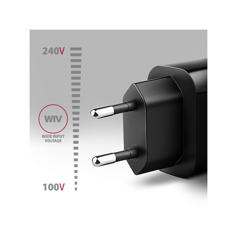 AXAGON ACU-QC18, nabíjačka do siete 18W, 1x port USB-A, QC3.0/AFC/Apple, čierna