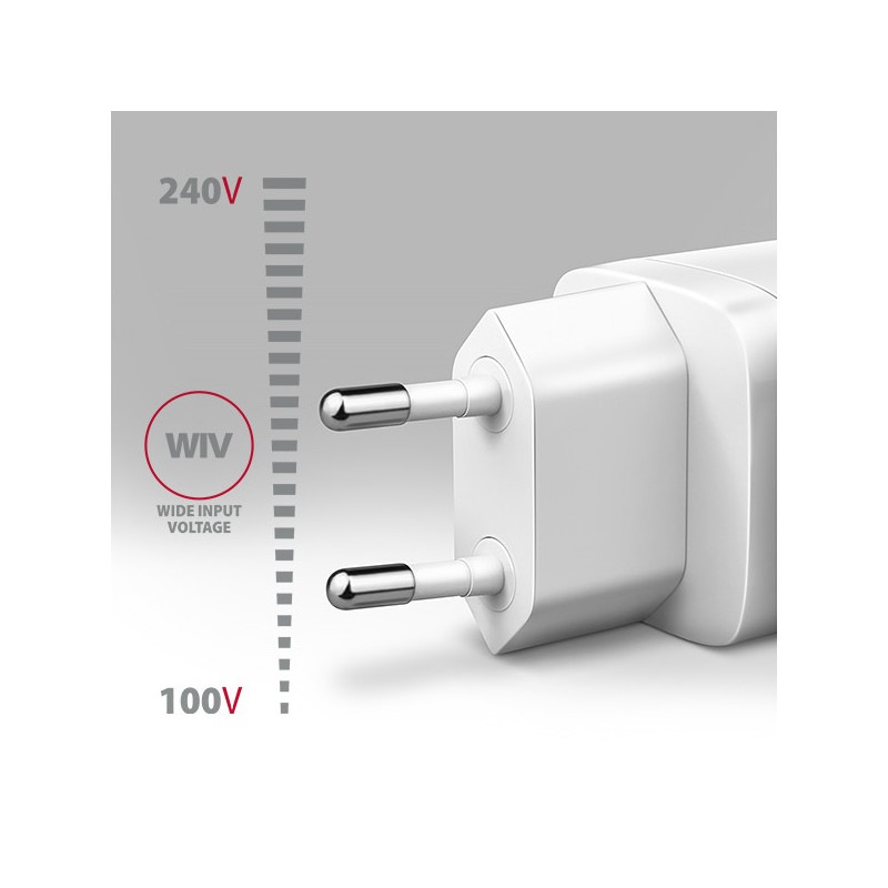 AXAGON ACU-PD20W, nabíjačka do siete 20W, 1x port USB-C, PD3.0/PPS/QC4+/AFC/Apple, biela
