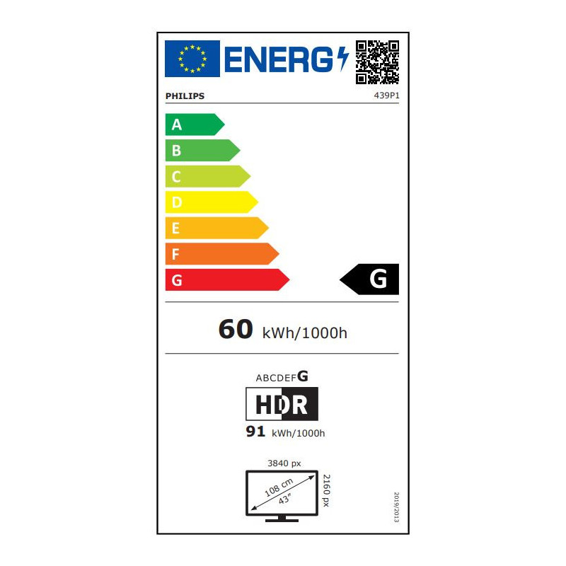 Philips/439P1/00/42,51"/VA/4K UHD/60Hz/4ms/Black/3R