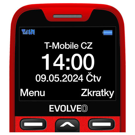 EVOLVEO EasyPhone XR, mobilný telefón pre seniorov s nabíjacím stojanom, červená