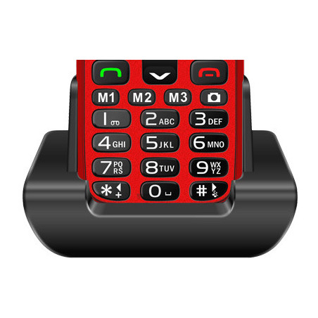 EVOLVEO EasyPhone XR, mobilný telefón pre seniorov s nabíjacím stojanom, červená