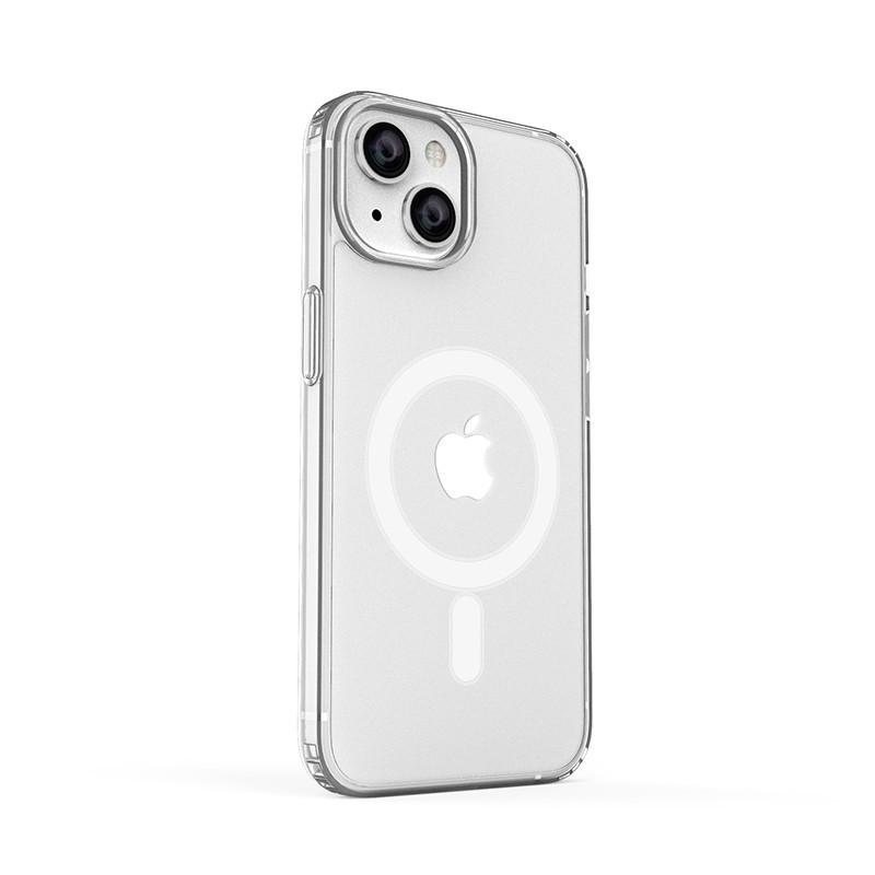 ER POWER Silikónový kryt CARNEVAL SNAP pre iPhone 14 s MagSafe - biela