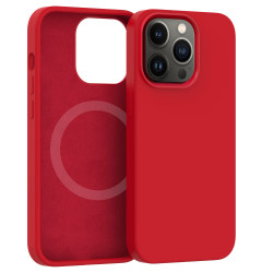Silikónový kryt CARNEVAL SNAP pre iPhone 14 plus s MagSafe - červená