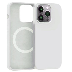 ER POWER Silikónový kryt CARNEVAL SNAP pre iPhone 14 Pro Max s MagSafe - biela