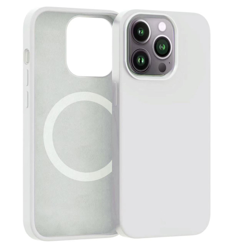 ER POWER Silikónový kryt CARNEVAL SNAP pre iPhone 14 Pro Max s MagSafe - biela