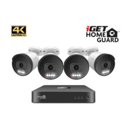 iGET HGNVK88504 - Kamerový UltraHD 4K PoE set, 8CH NVR + 4x IP 4K kamera, zvuk, SMART W M Andr iOS