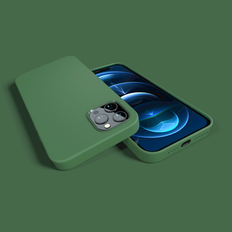 ER POWER Silikónový kryt CARNEVAL SNAP pre iPhone 13 Pro s MagSafe - zelená