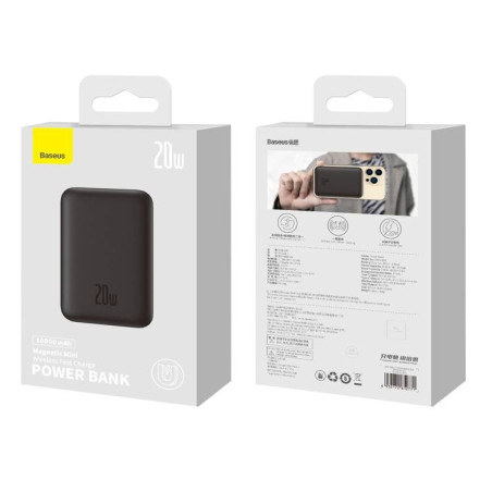 Baseus Magnetická Powerbanka 10000mAh 20W Black