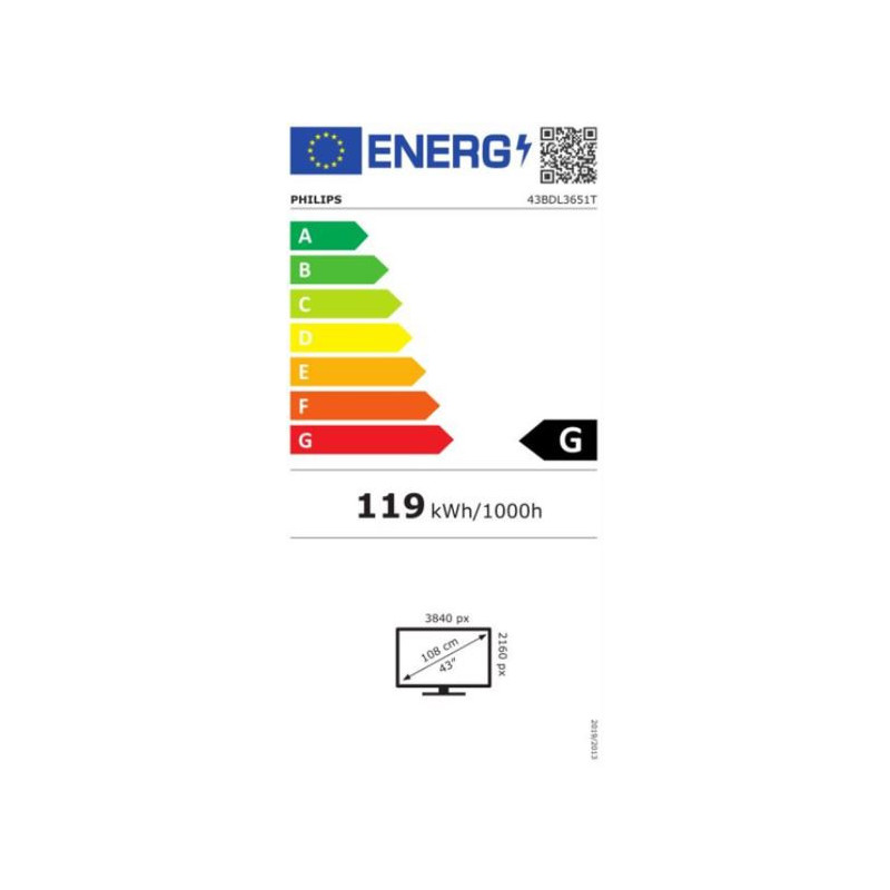 43" D-LED Philips 43BDL3651T-UHD, IPS, 400c, CAP, 18/7