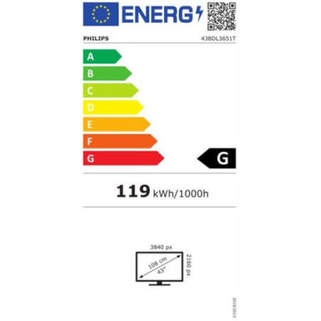 43" D-LED Philips 43BDL3651T-UHD, IPS, 400c, CAP, 18/7
