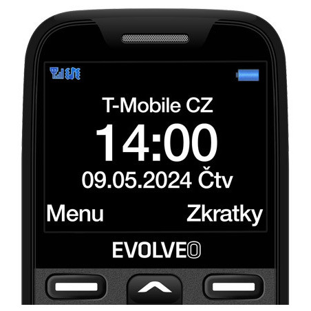 EVOLVEO EasyPhone XR, mobilný telefón pre seniorov s nabíjacím stojanom, čierna