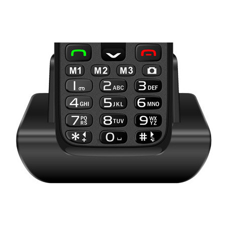 EVOLVEO EasyPhone XR, mobilný telefón pre seniorov s nabíjacím stojanom, čierna