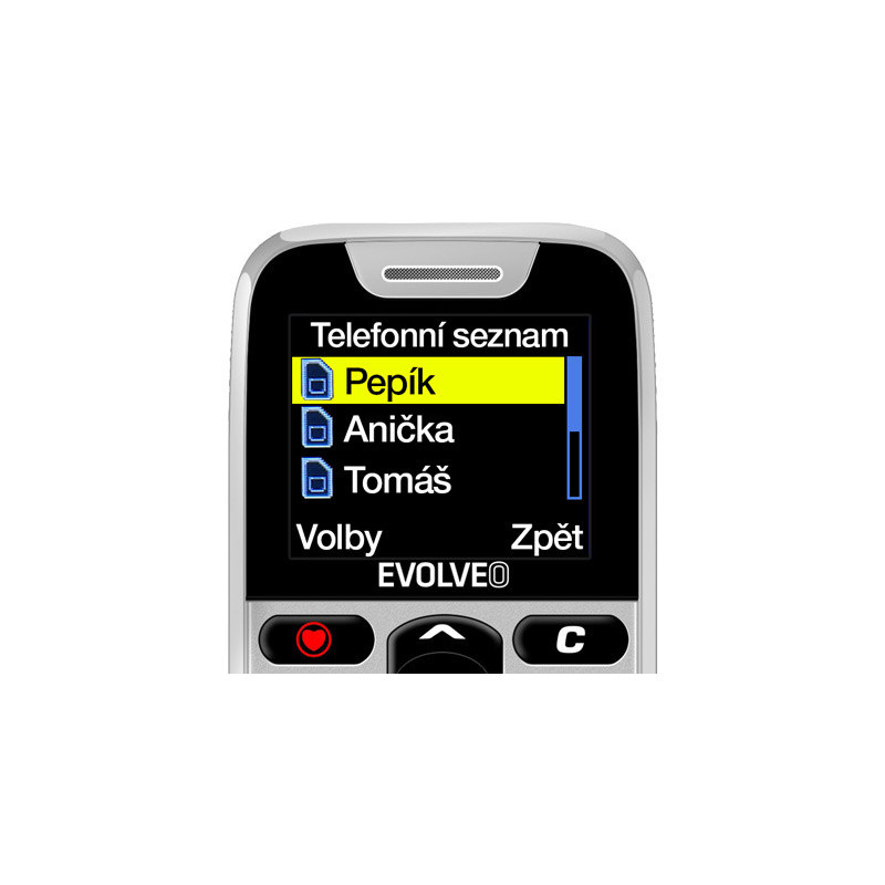 EVOLVEO EasyPhone, mobilný telefón pre seniorov s nabíjacím stojanom, biela