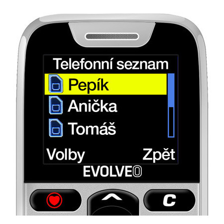 EVOLVEO EasyPhone, mobilný telefón pre seniorov s nabíjacím stojanom, biela